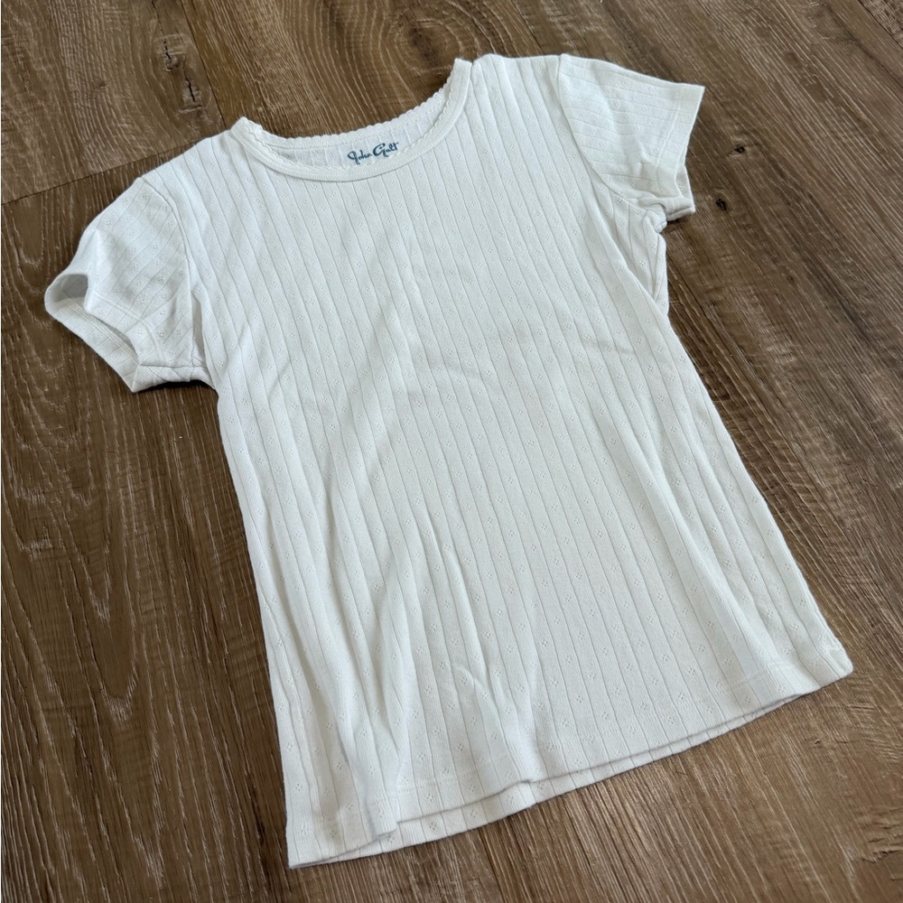 White Brandy Melville eyelet tee